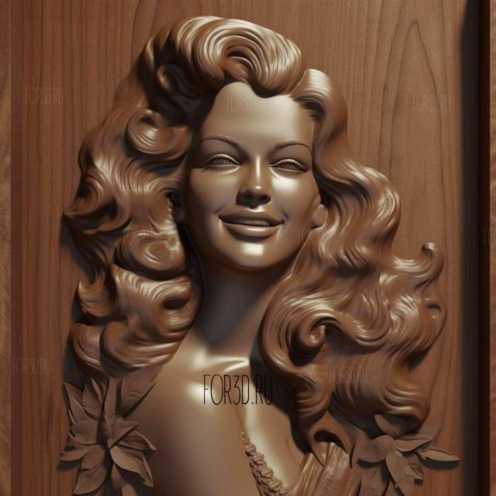 Rita Hayworth 2 stl model for CNC